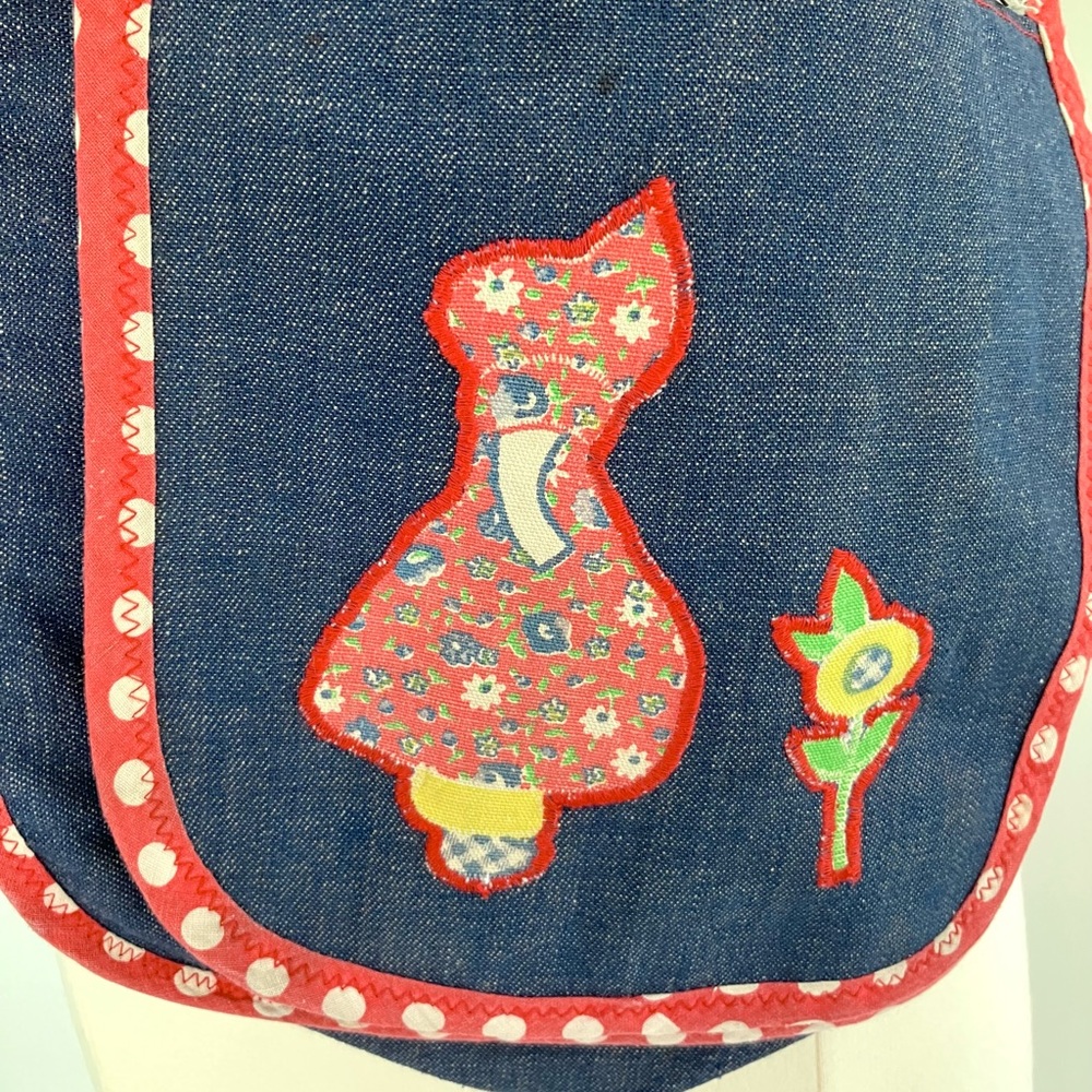 Vintage 70’s Denim Patchwork Crossbody Shoulder B… - image 2